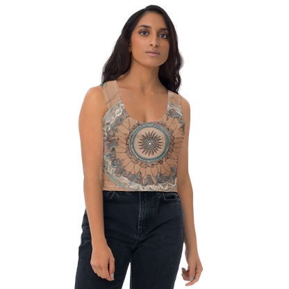 "Boho Dream" Mandala Feather Crop Top