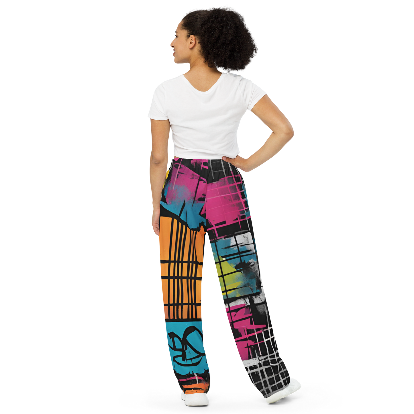 Abstract Graffiti Wide-Leg Pants