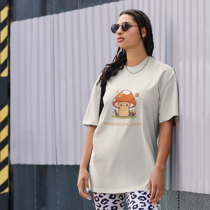 "Mushroom Lover" Oversized Graphic Tee