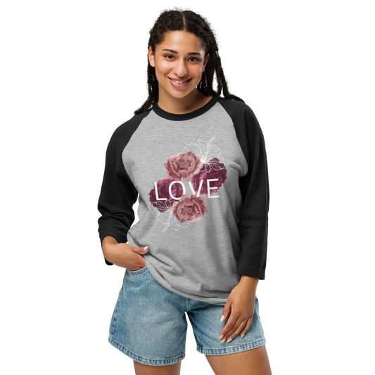 "Love in Bloom" 3/4 Sleeve Raglan Shirt