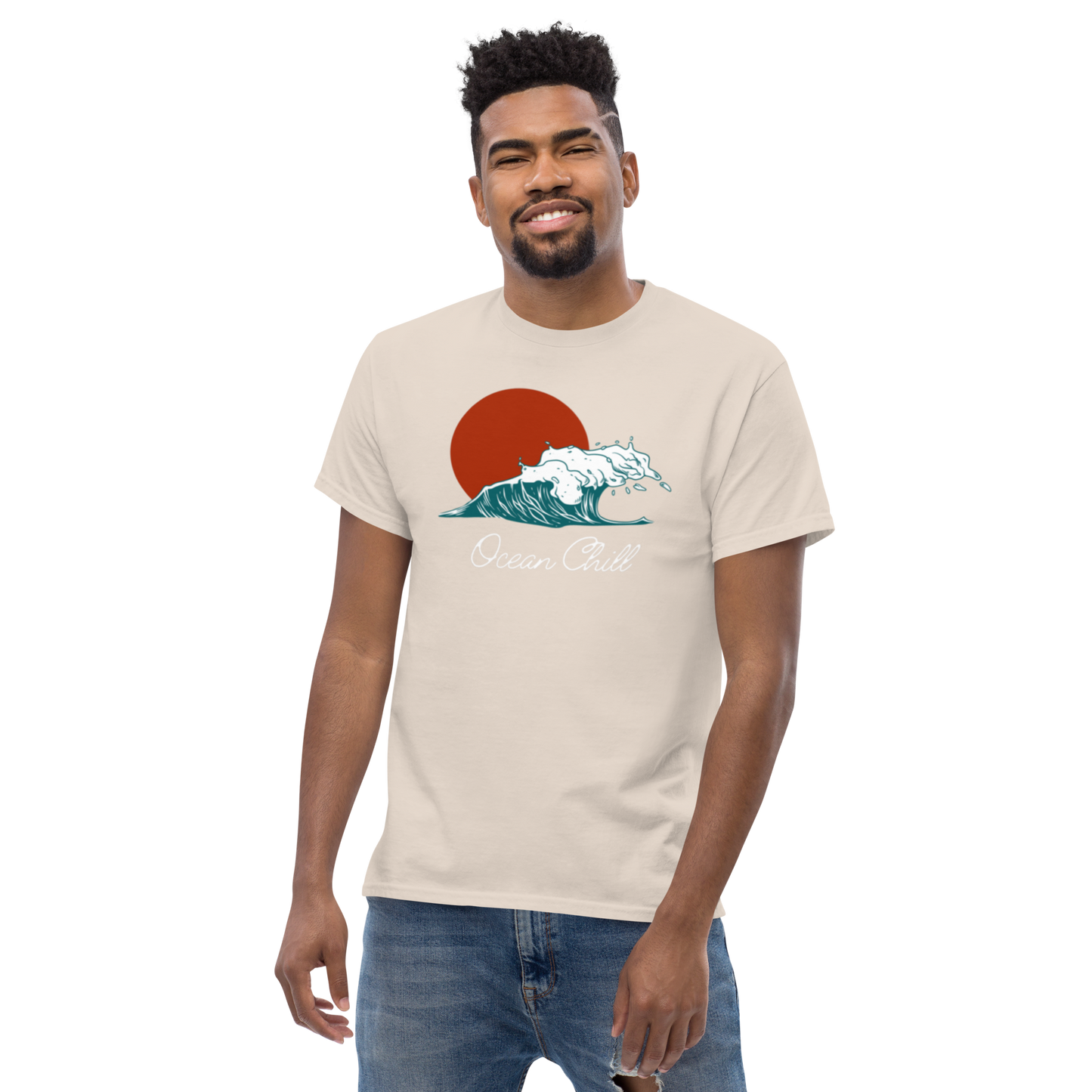 Unisex Classic Tee - "Ocean Chill" Wave Design