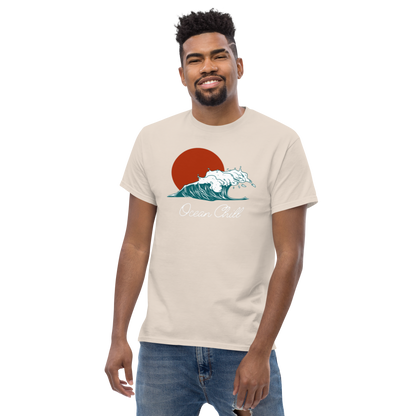 Unisex Classic Tee - "Ocean Chill" Wave Design