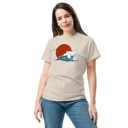 Unisex Classic Tee - "Ocean Chill" Wave Design