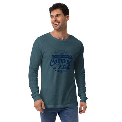 "Life Is Best Camping" Unisex Long Sleeve Tee