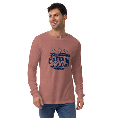 "Life Is Best Camping" Unisex Long Sleeve Tee