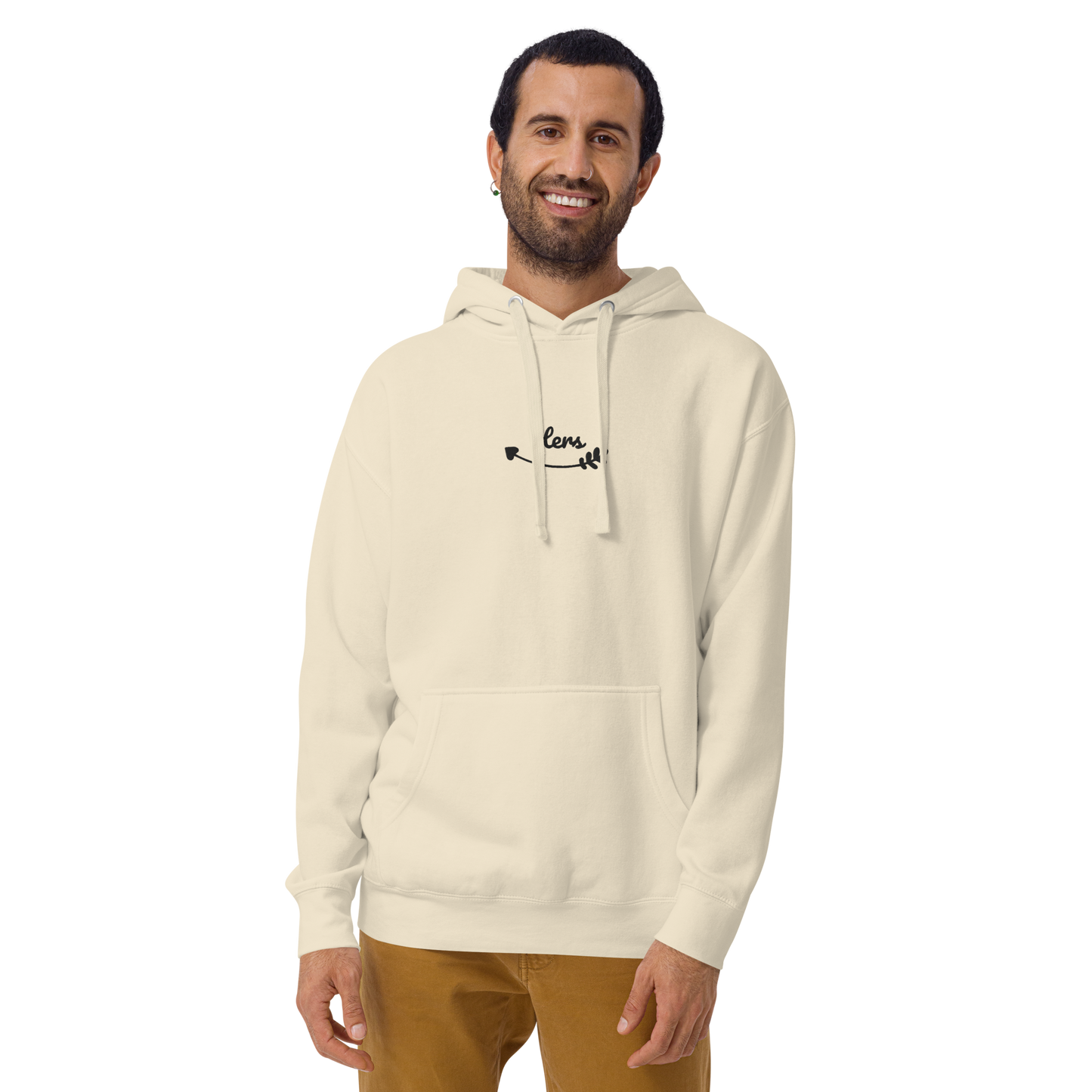 Hers Arrow Embroidered Couple Hoodie