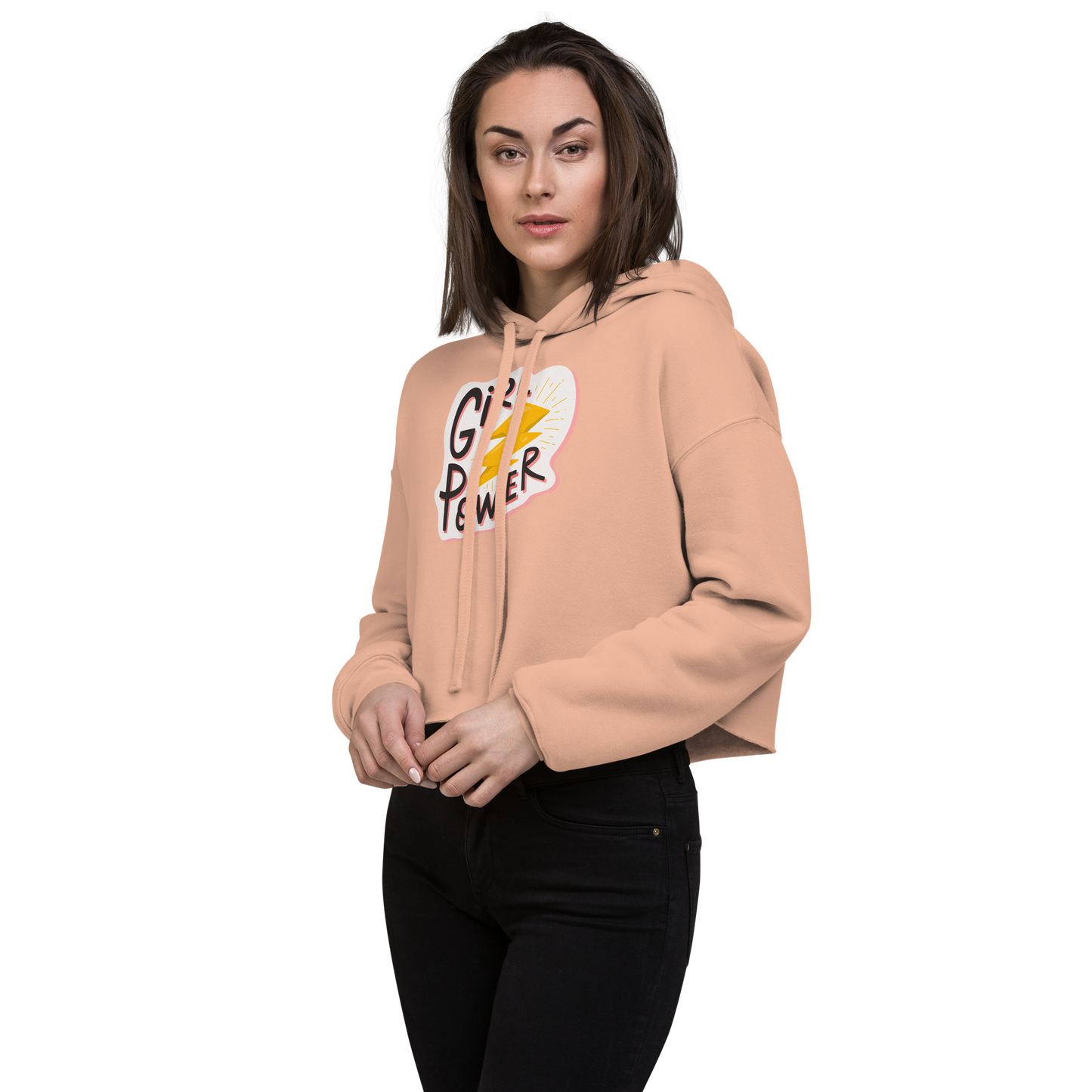 Women's Cropped Hoodie - "Girl Power" Statement Design