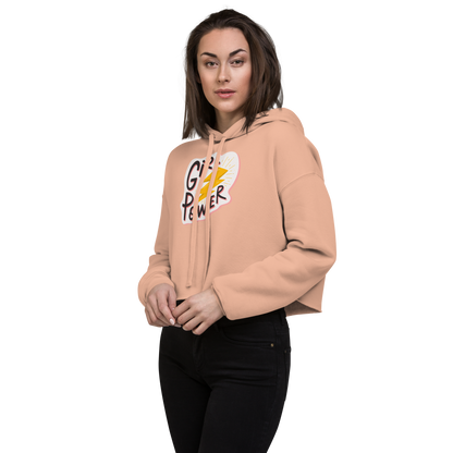 Women's Cropped Hoodie - "Girl Power" Statement Design