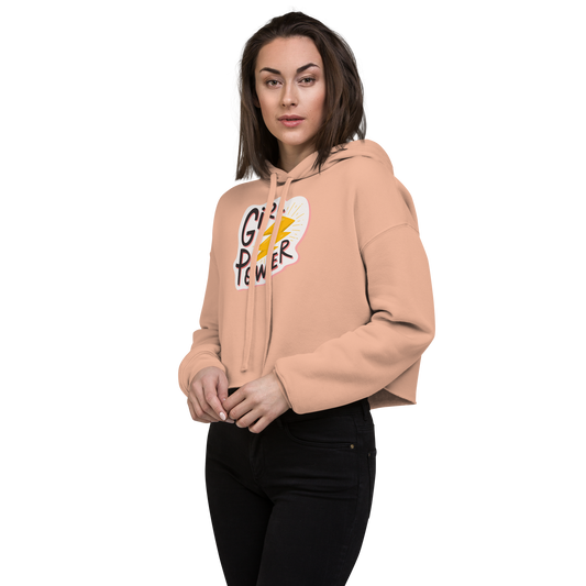 Women's Cropped Hoodie - "Girl Power" Statement Design