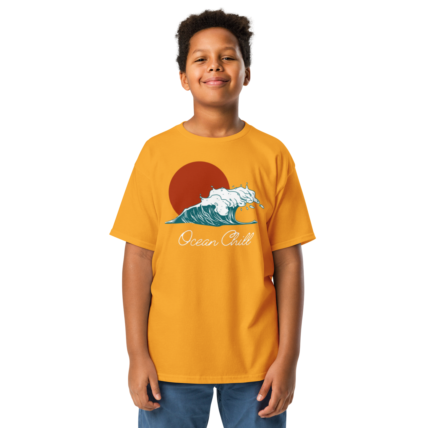 Youth Classic Tee - "Ocean Chill" Wave Design