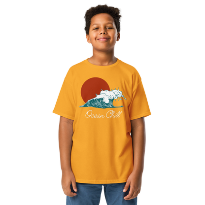 Youth Classic Tee - "Ocean Chill" Wave Design