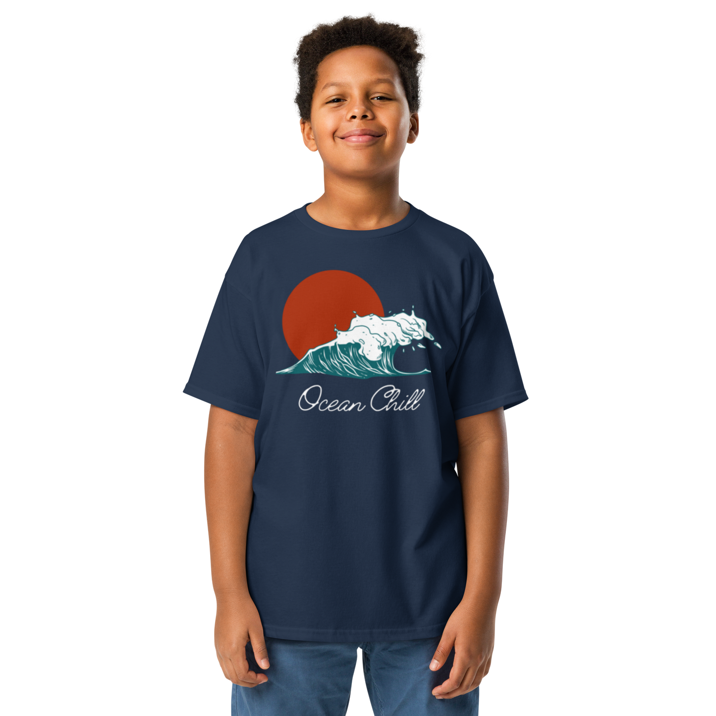 Youth Classic Tee - "Ocean Chill" Wave Design