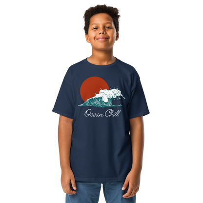 Youth Classic Tee - "Ocean Chill" Wave Design