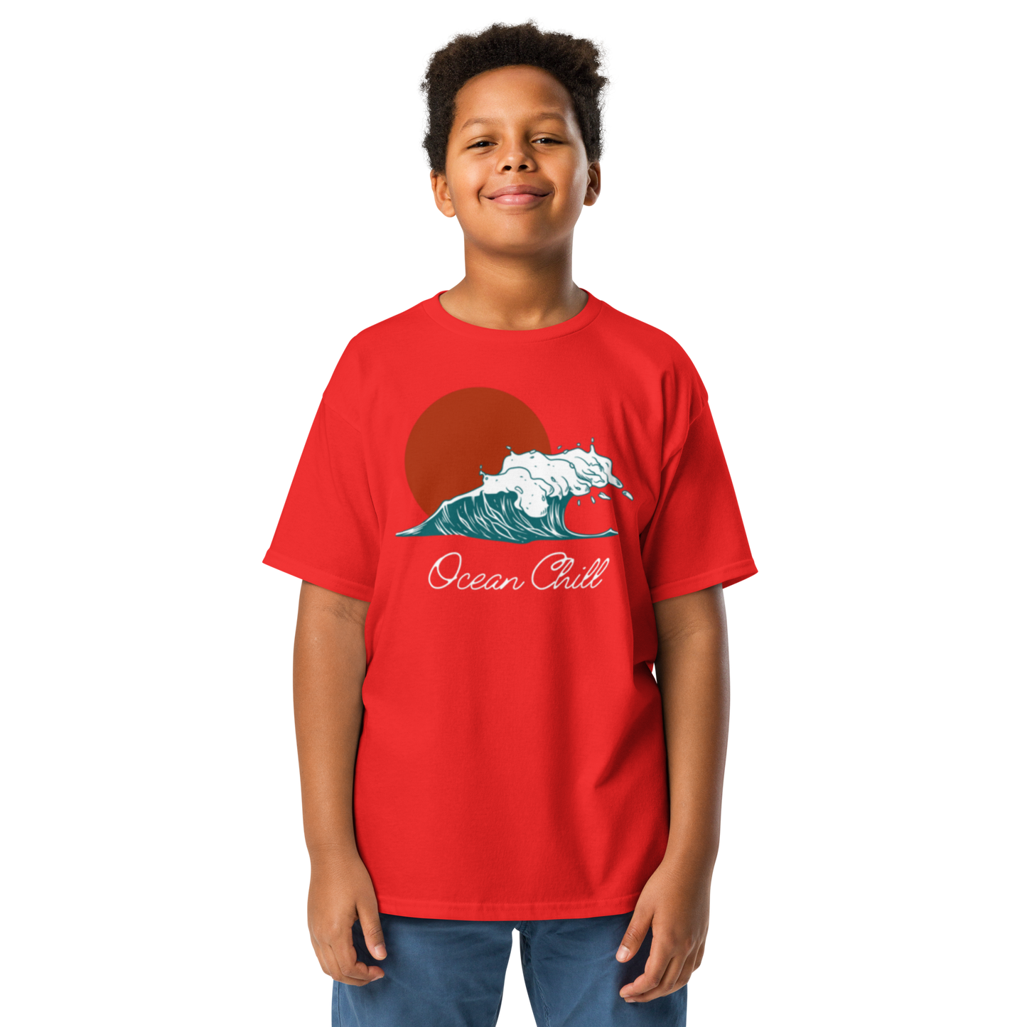 Youth Classic Tee - "Ocean Chill" Wave Design