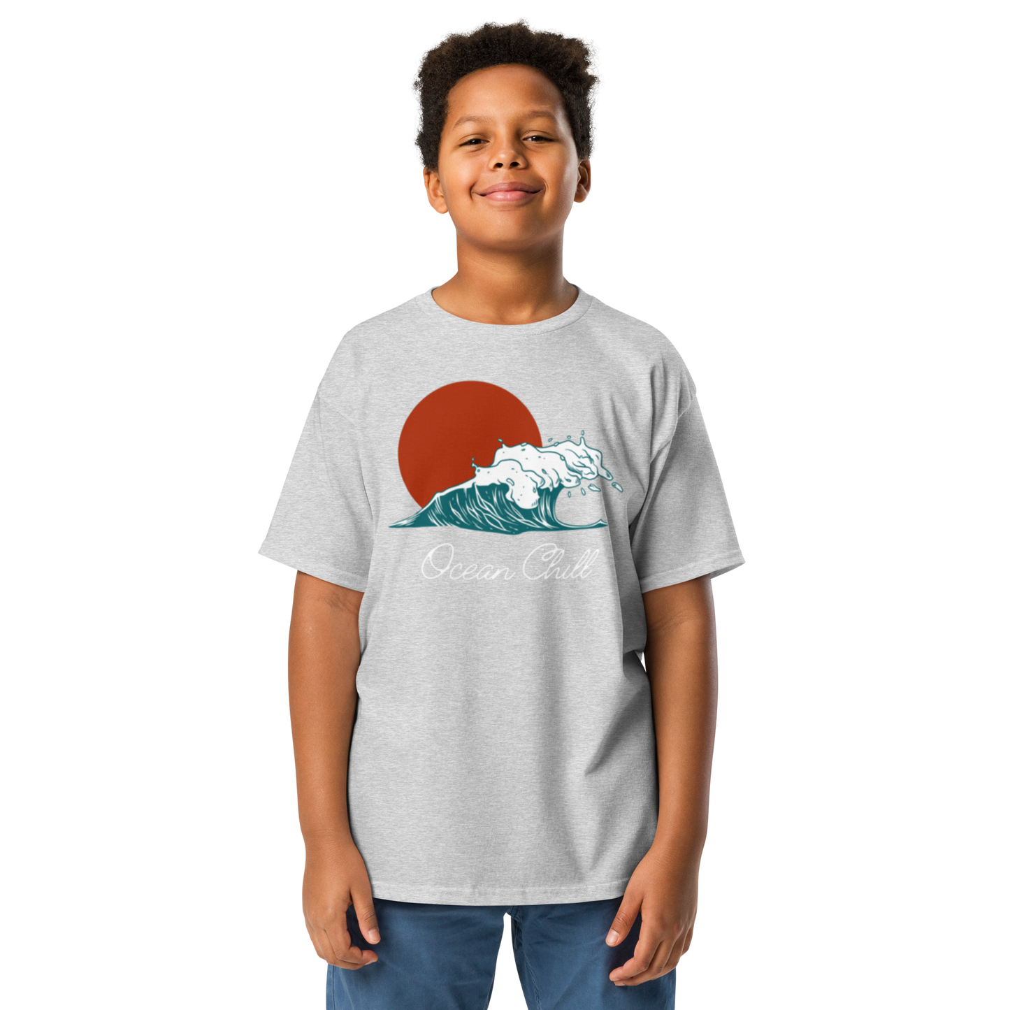 Youth Classic Tee - "Ocean Chill" Wave Design